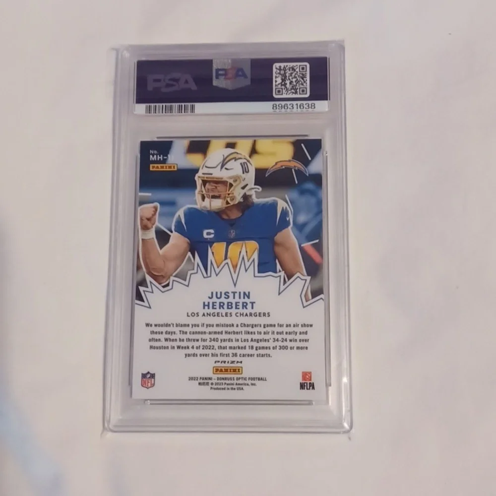 2022 DONRUSS OPTICJUSTIN HERBERT My House Trading Card PSA 9